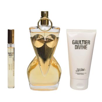 Jean Paul Gaultier Divine Eau de Parfum 100 ml + 10 ml Stick 75 ml Bodyloution Damen Duftset Flakon