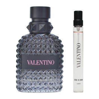 Valentino Uomo Born in Roma Eau de Toilette 100 ml + 15 ml Stick Geschenkt Herren Duftset Flakon