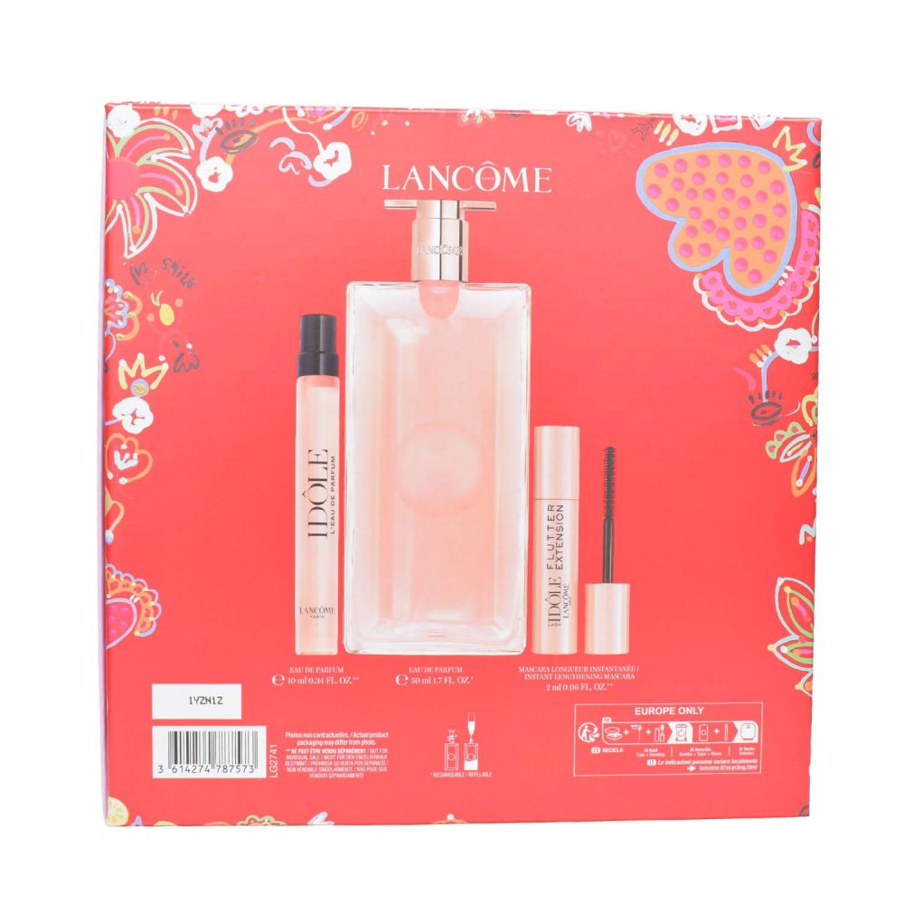 Lancome Idole Set 50ml + 10ml + Mini Lash Idole Flutter Mascara Damen Duftset EDP Spray Inhalt