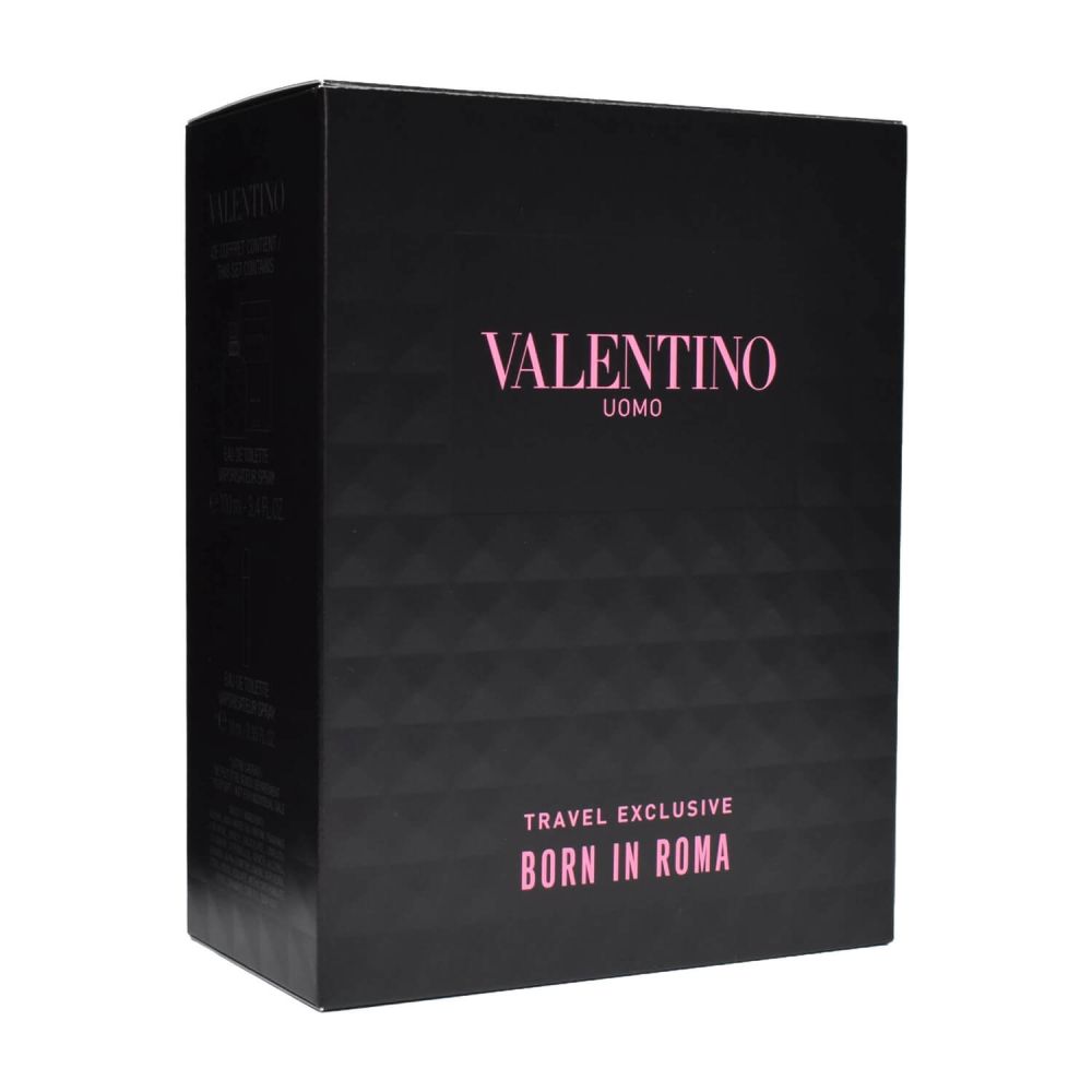Valentino Uomo Born in Roma Eau de Toilette 100 ml + 15 ml Stick Geschenkt Herren Duftset Box