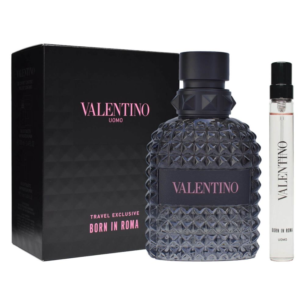 Valentino Uomo Born in Roma Eau de Toilette 100 ml + 15 ml Stick Geschenkt Herren Duftset