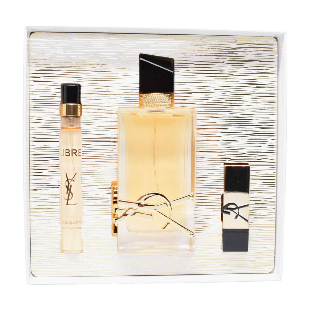 Yves Saint Laurent Libre Eau de Parfum 90 ml + 10 ml & Lippenstift Damen Duft Inhalt