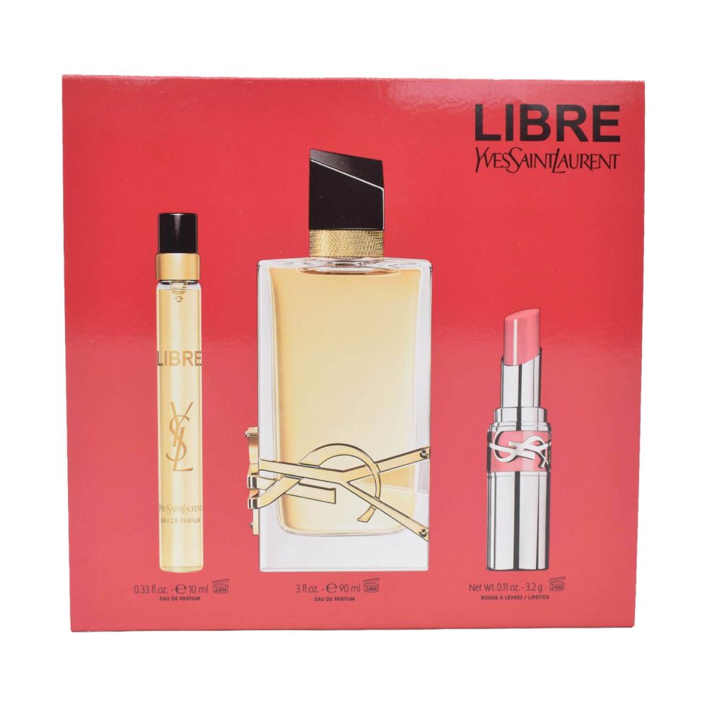 Yves Saint Laurent Libre Eau de Parfum 90 ml + 10 ml & Lippenstift Damen Duft Inhalt